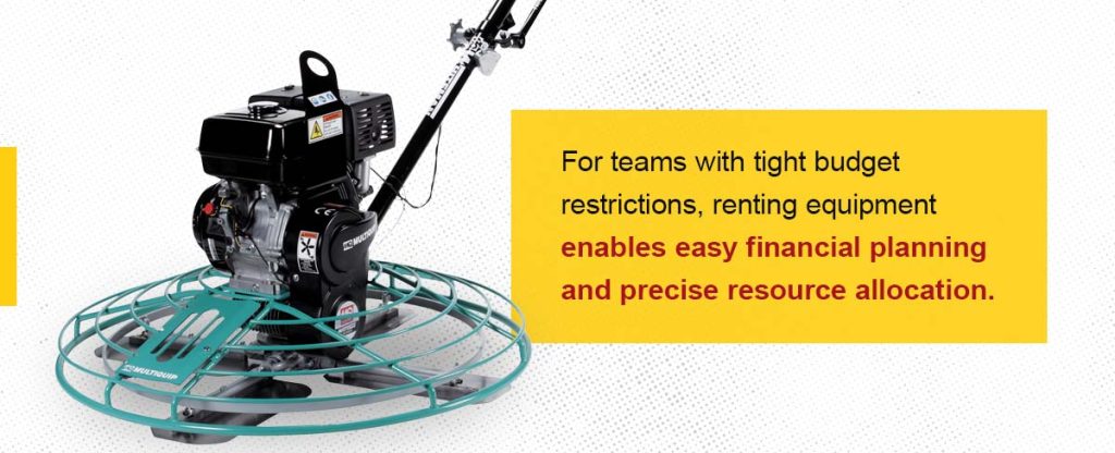 renting concrete equipment cost savings