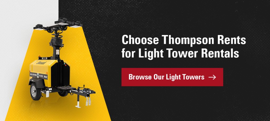 choose thompson rentals for light tower rentals